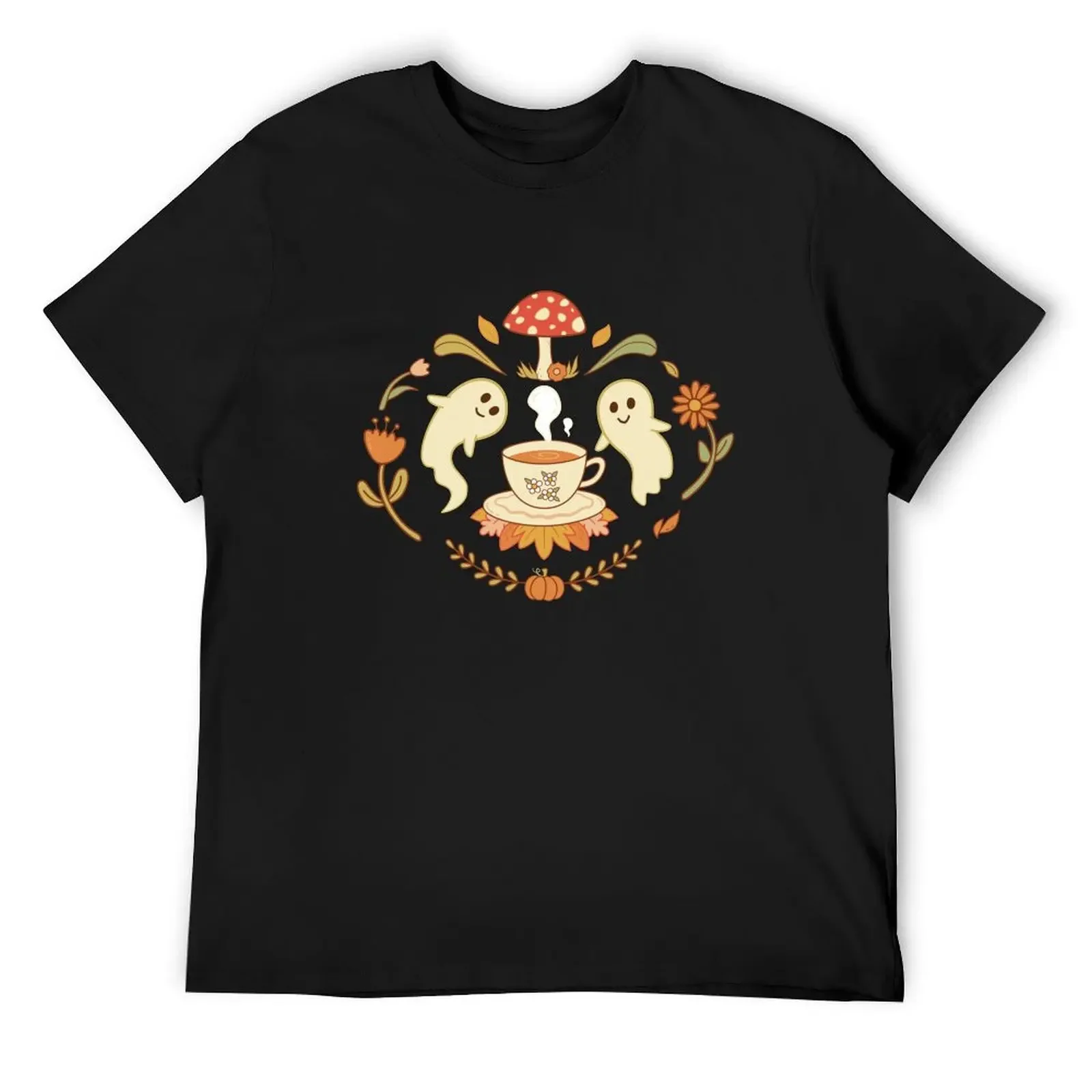 

Spooky Tea Time Cottagecore Halloween T-Shirt street wear shirts graphic quick drying anime clothes compression shirt men