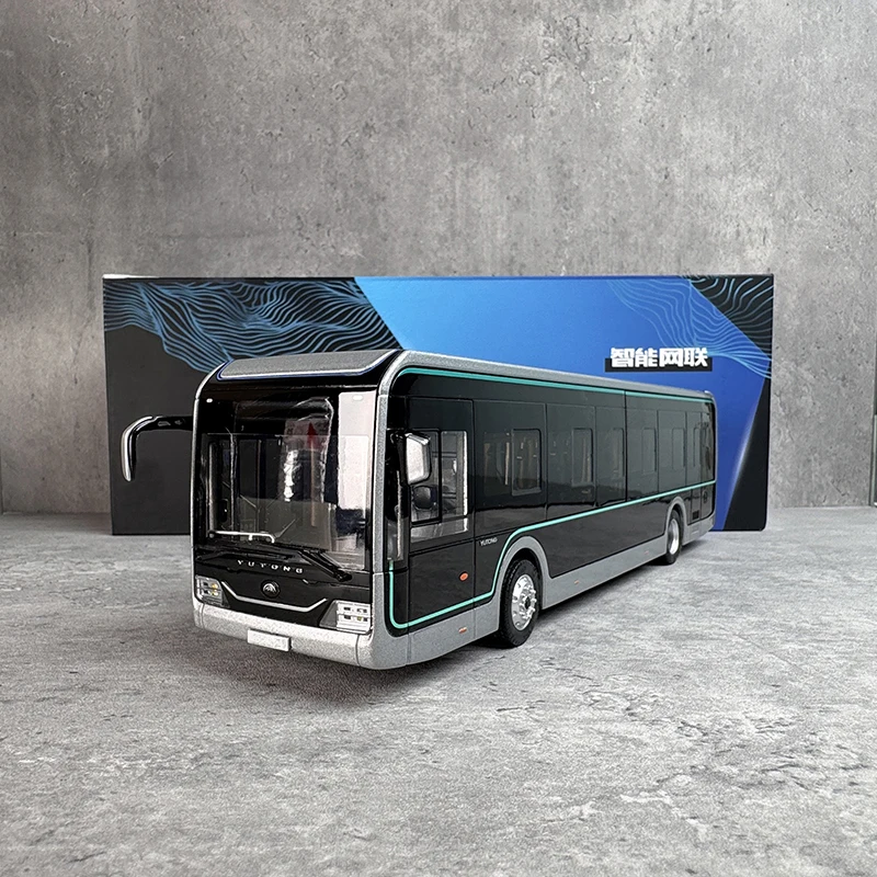 

1/42 Yutong Bus Model U12 Black Diamond Model Shanghai Bus Pure Electric Bus Alloy Car Model