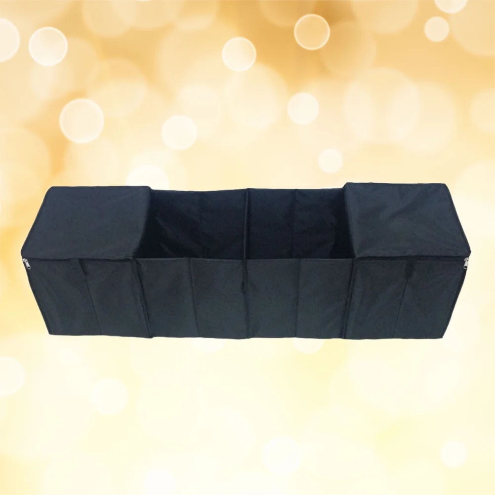 

Car Trunk Organizer 4 Large Sections Foldable Expandable Durable PVC Material Handles for Easy Carrying Black Trunk Organizer