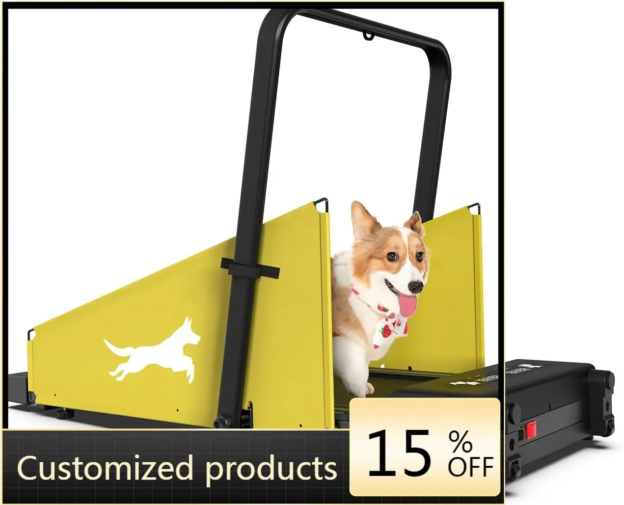 STLF Small Dog Treadmill 265lbs Weight Capacity Pet Fitness Machine 360° Rotatable Display 2 1 Treadmill Wheels Remote Control