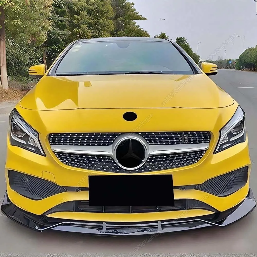 

For Mercedes Benz W117 C117 CLA Class CLA180 200 220 260 2016-2019 ABS Black Body Kit Front Bumper Lip Diffuser Spoiler Splitter