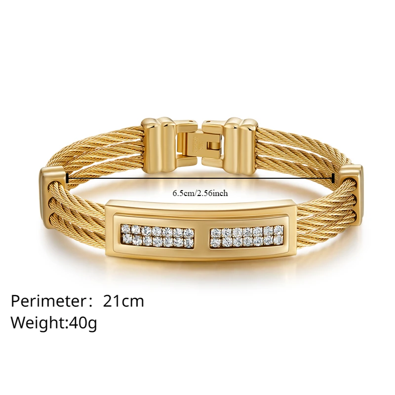 PAPERPLUS | Stainless Steel Cuban Bracelet for Men and Boy Fashion Wire Charm Jewelry High Quality New Design