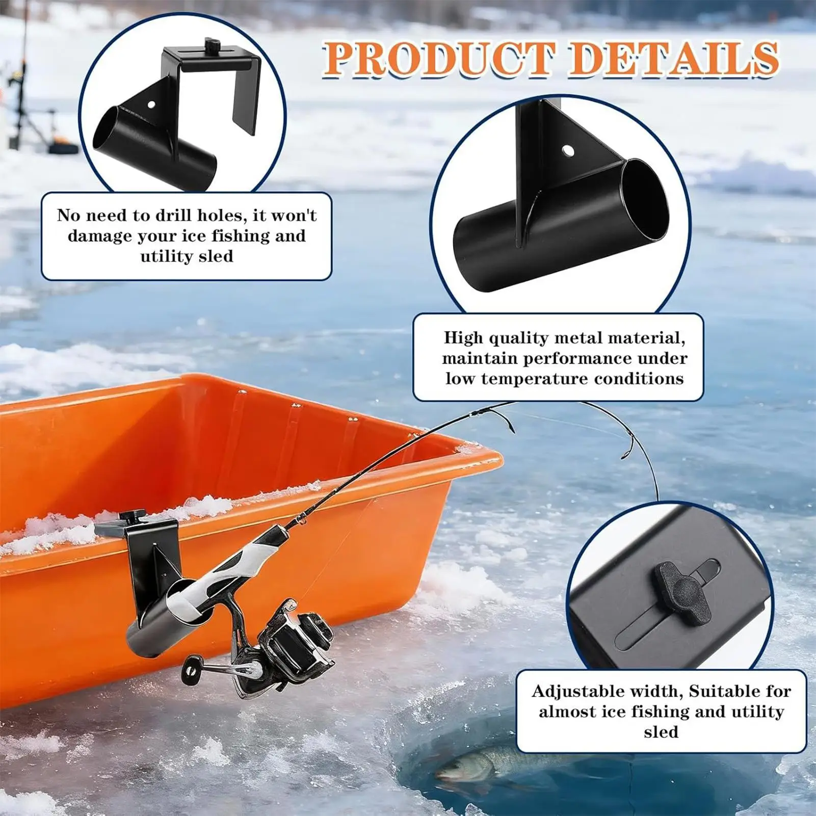 

Держатель для удочки для зимней рыбалки, металлический, морозостойкий, сверхпрочный, для начинающих и профессионалов, для отцов