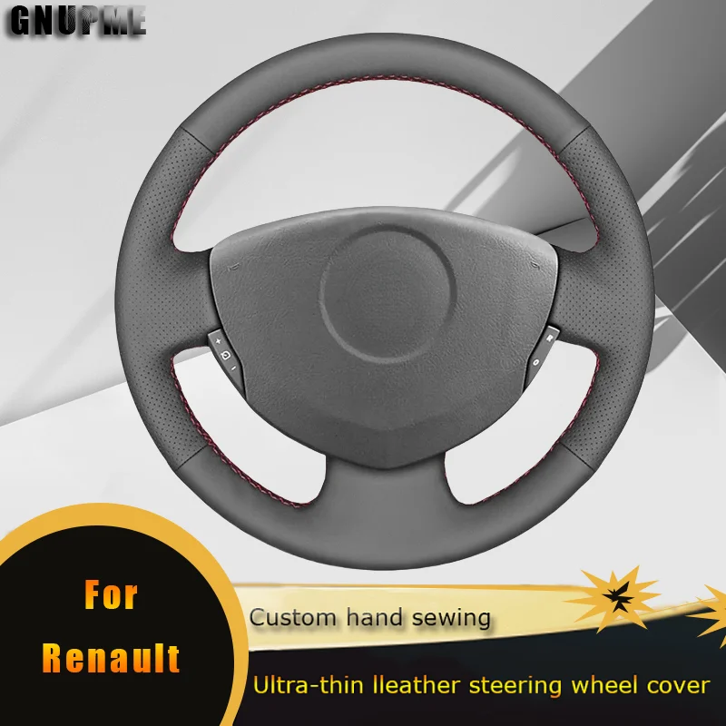 DIY Car Steering Wheel Cover Non Slip Perforated Leather For Renault Clio 2 Twingo 2 Dacia Sandero 2001-2014 Car Accessories