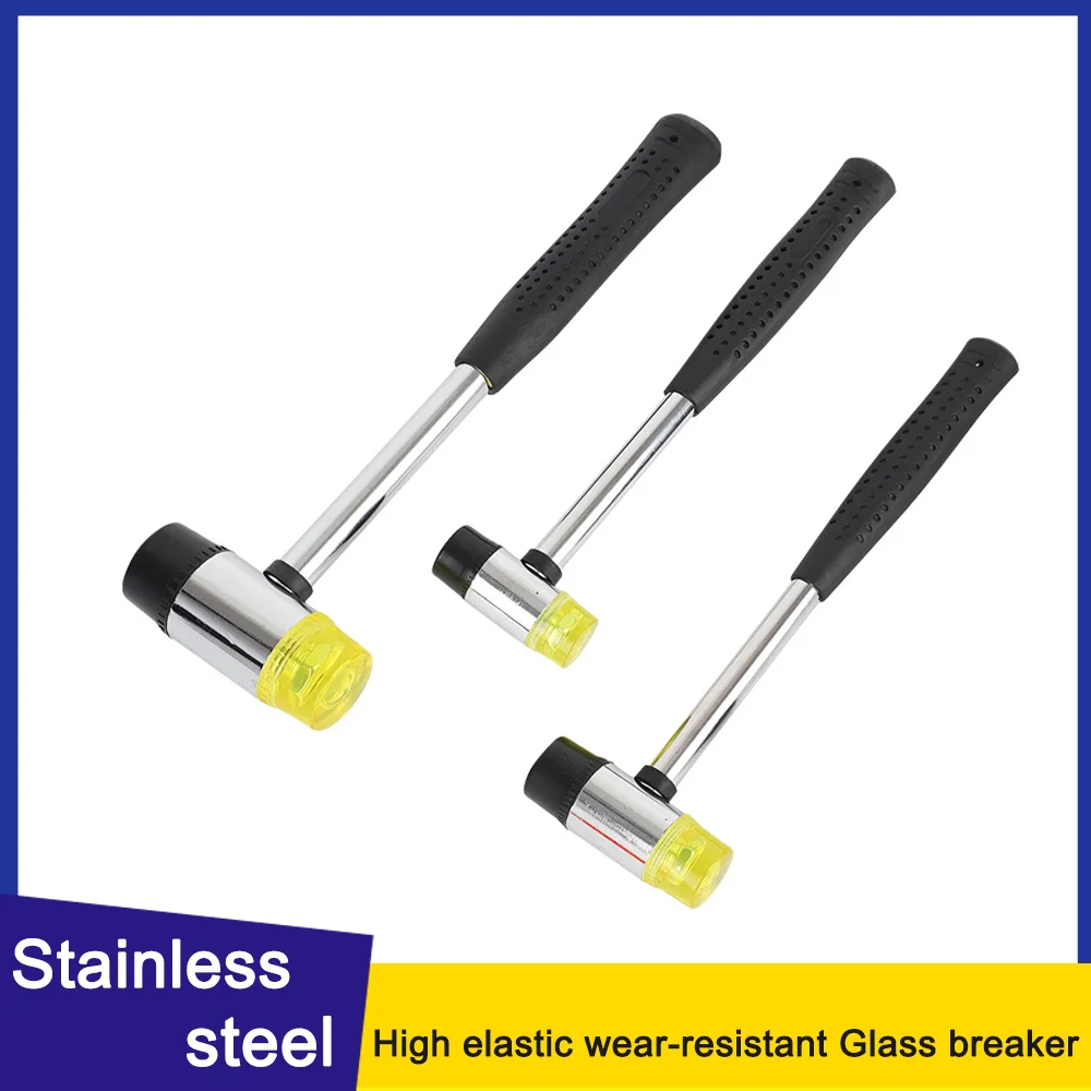 Round-headed Elastic Rubber Hammer Household Multifunctional Detachable Double-ended Woodworking Tile Tool Hammer