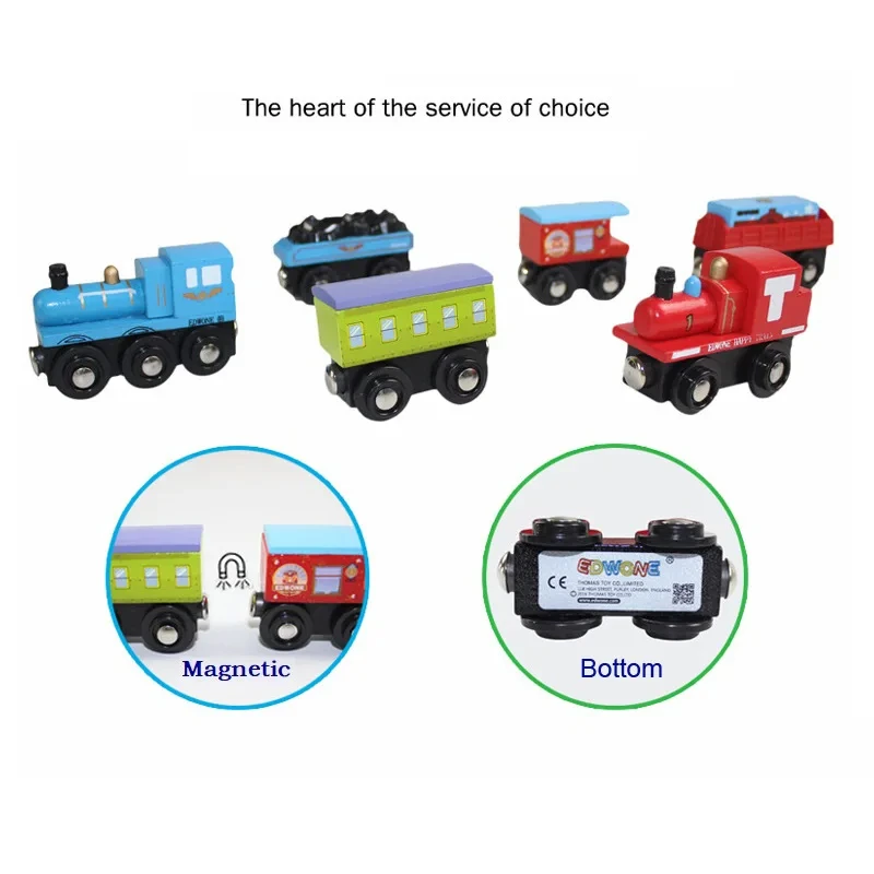 Magnetic Wood Train Toys Wooden Train Accessories Anime James Locomotive Model Car Toy for All Brands Tracks Kid Christmas Gifts