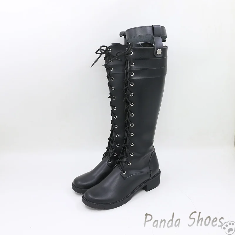 Genshinimpact-Chaussures de Cosplay Lyney, Bottes sulfNoires, Accessoires de Costume pour ixd'Halloween