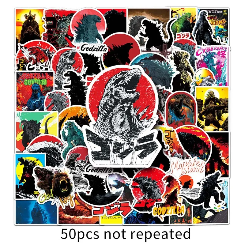 50pcs/set Movie Godzilla Personalized Fashion Handbag Laptop Skateboard Car Decoration Sticker Holiday Gift view 4