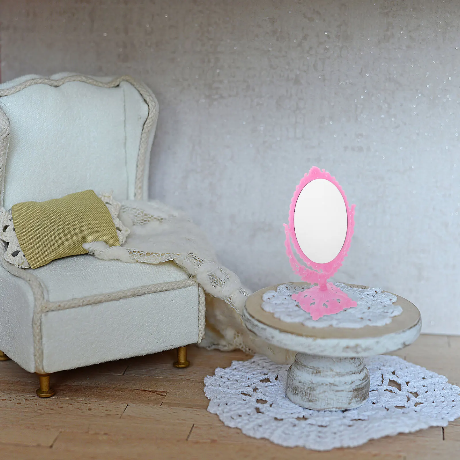 

Mini Makeup Mirror Tabletop Handheld Bathroom Desktop Accessories