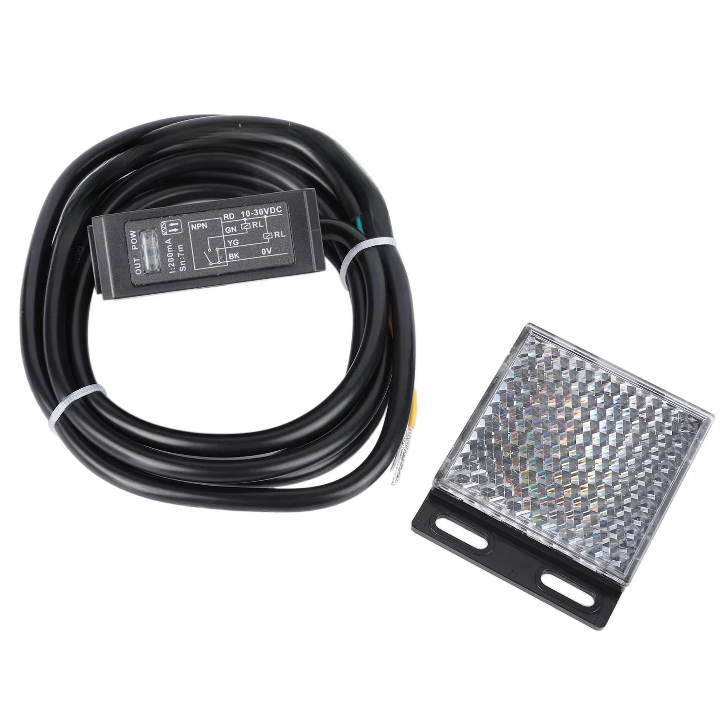 Photoelectric Switch, Infrared Photoelectric Eye Specular Reflection 7M Detection IP66 Protection, Anti-pinch Relay Output