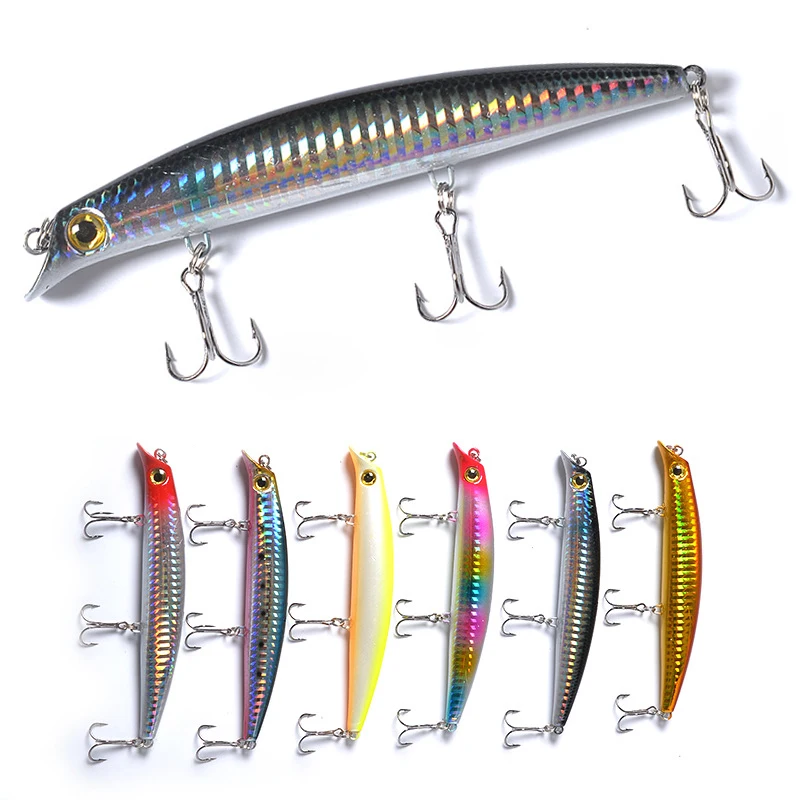 1Pcs popper Fishing Lure Minnow wobblers 12cm 15g isca artificial hard bait 3D Eyes Treble Hook floating Crankbait pesca tackle