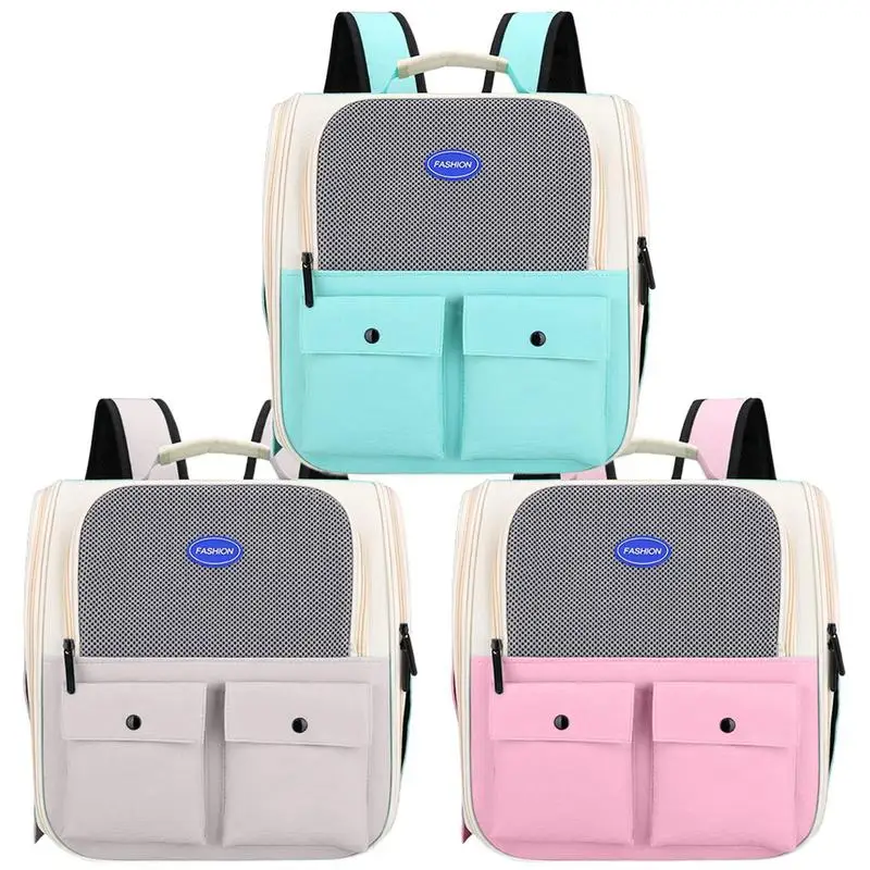 

Cat Carrier Backpack Breathable Pet Travel Backpack With Multiple Pockets Foldable Cat Bag With Padded Shoulder Straps & Waist
