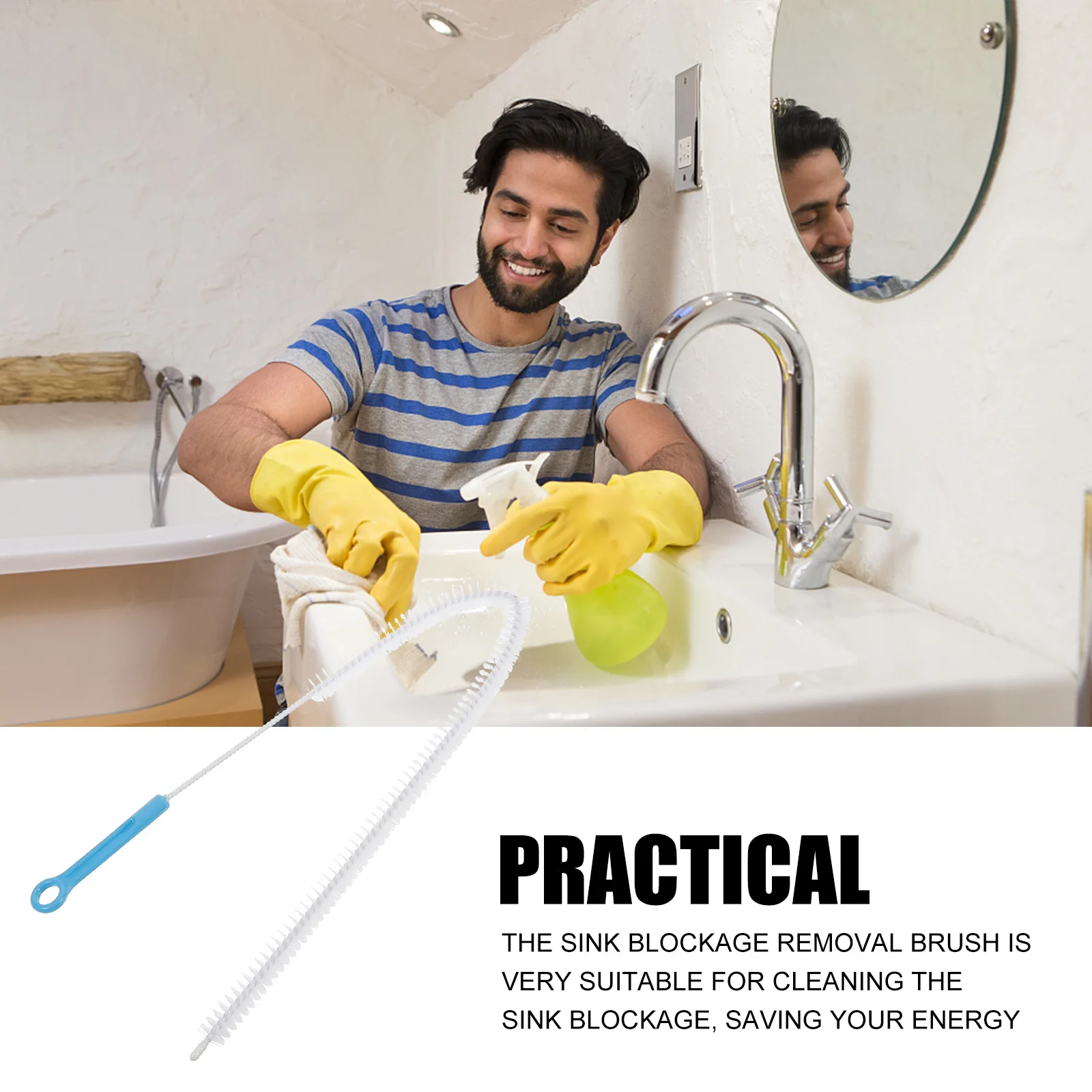 2 قطعة استنزاف تسد فرشاة إزالة مرنة انحناء بالوعة فرشاة تنظيف البلاستيك استنزاف تنظيف أداة تنظيف بالوعة المنزل #4