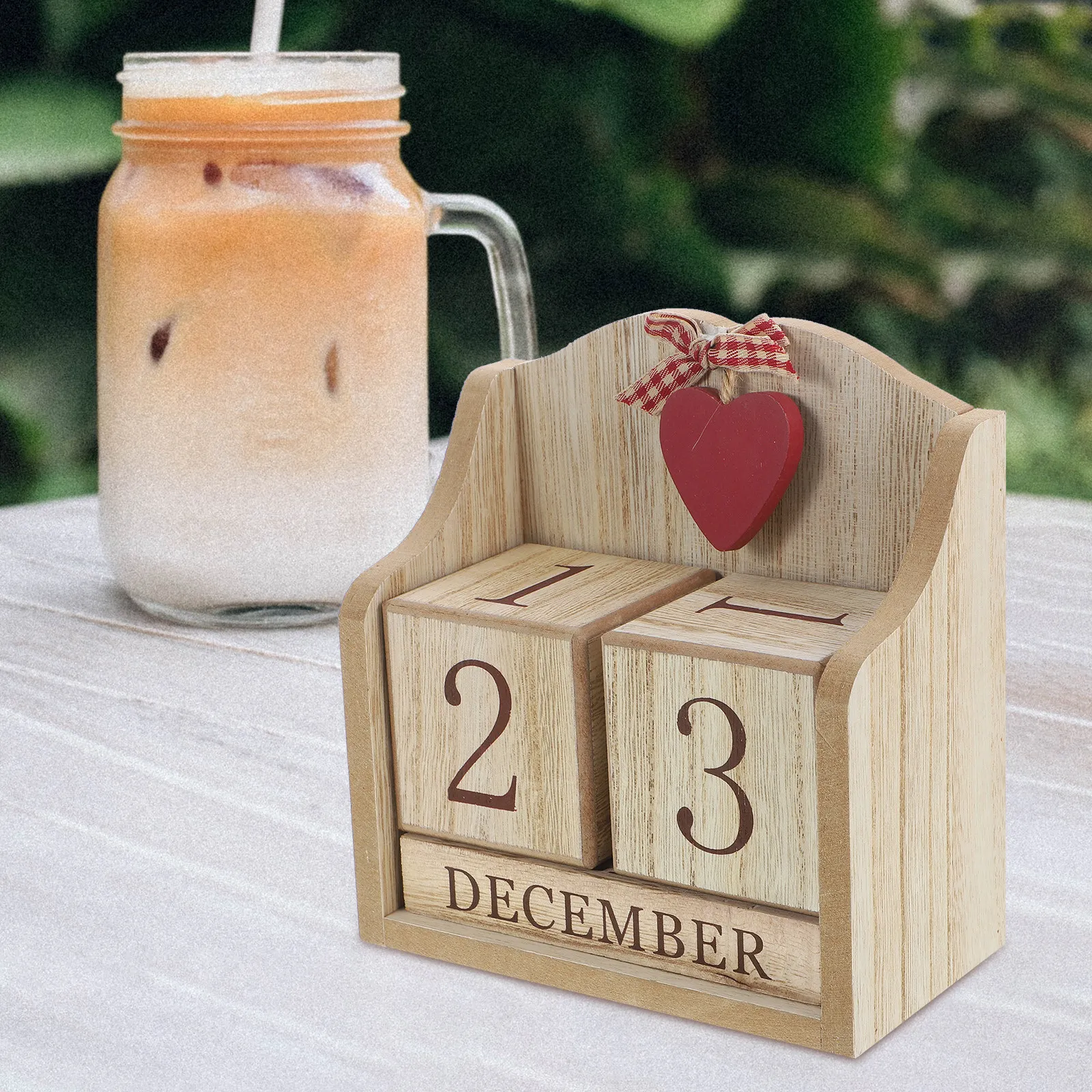 

Wooden Block Perpetual Calendar Decorative Desk Calendar Manual Date Month Change Desktop Home Office Ornament