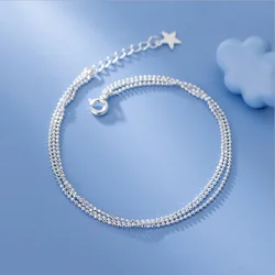 925 Sterling Silver Three-layer Bracelets for Women Fashion Fine Jewelry Accessories Girlfriend Birthday Gift