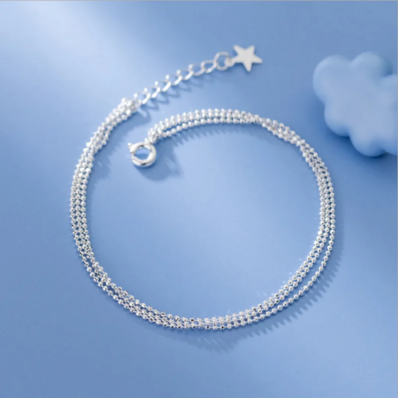 925 Sterling Silver Three-layer Bracelets for Women Fashion Fine Jewelry Accessories Girlfriend Birthday Gift