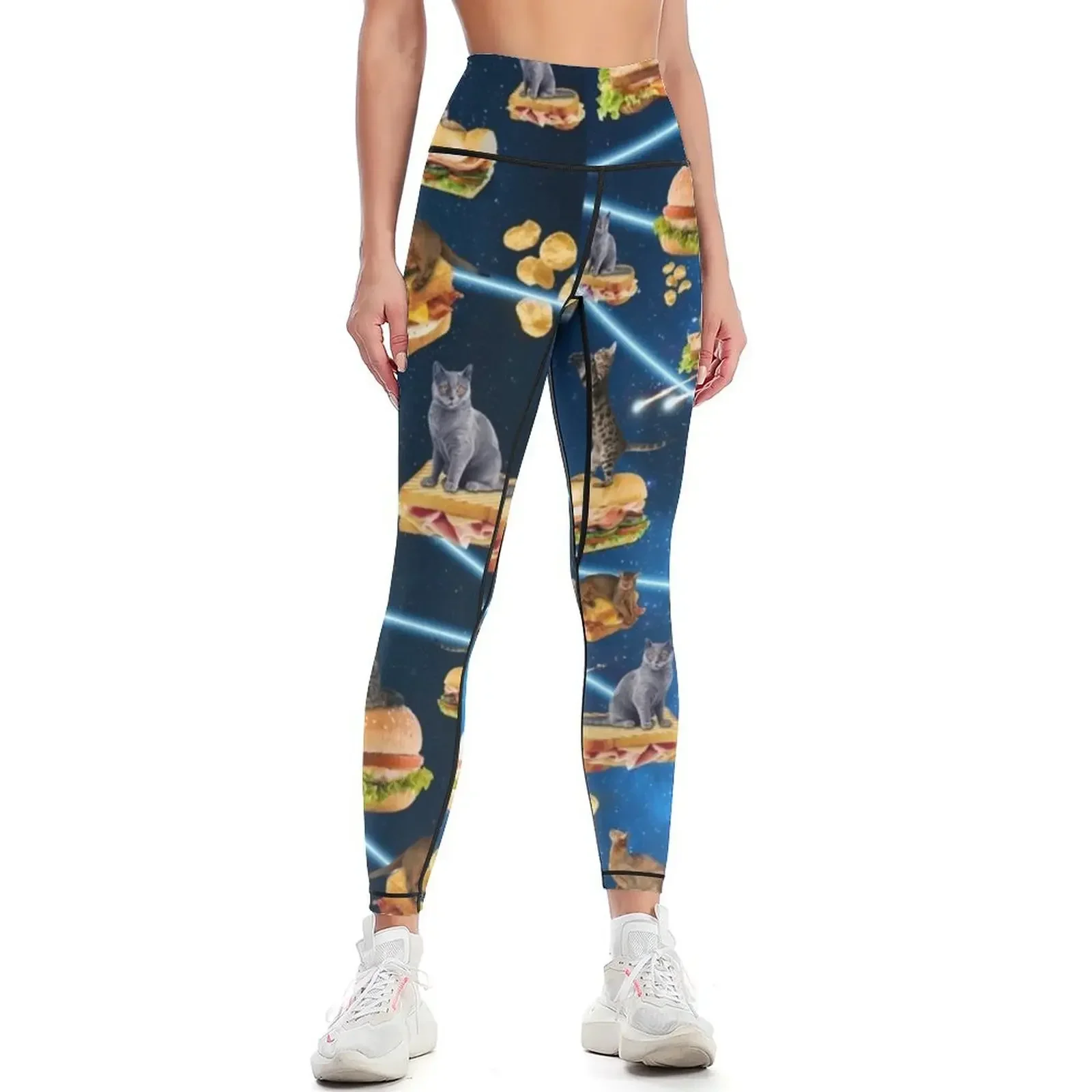 

Junk Cat From Outer Space Leggings Women sports Women's pants Women sportwear Golf wear Womens Leggings