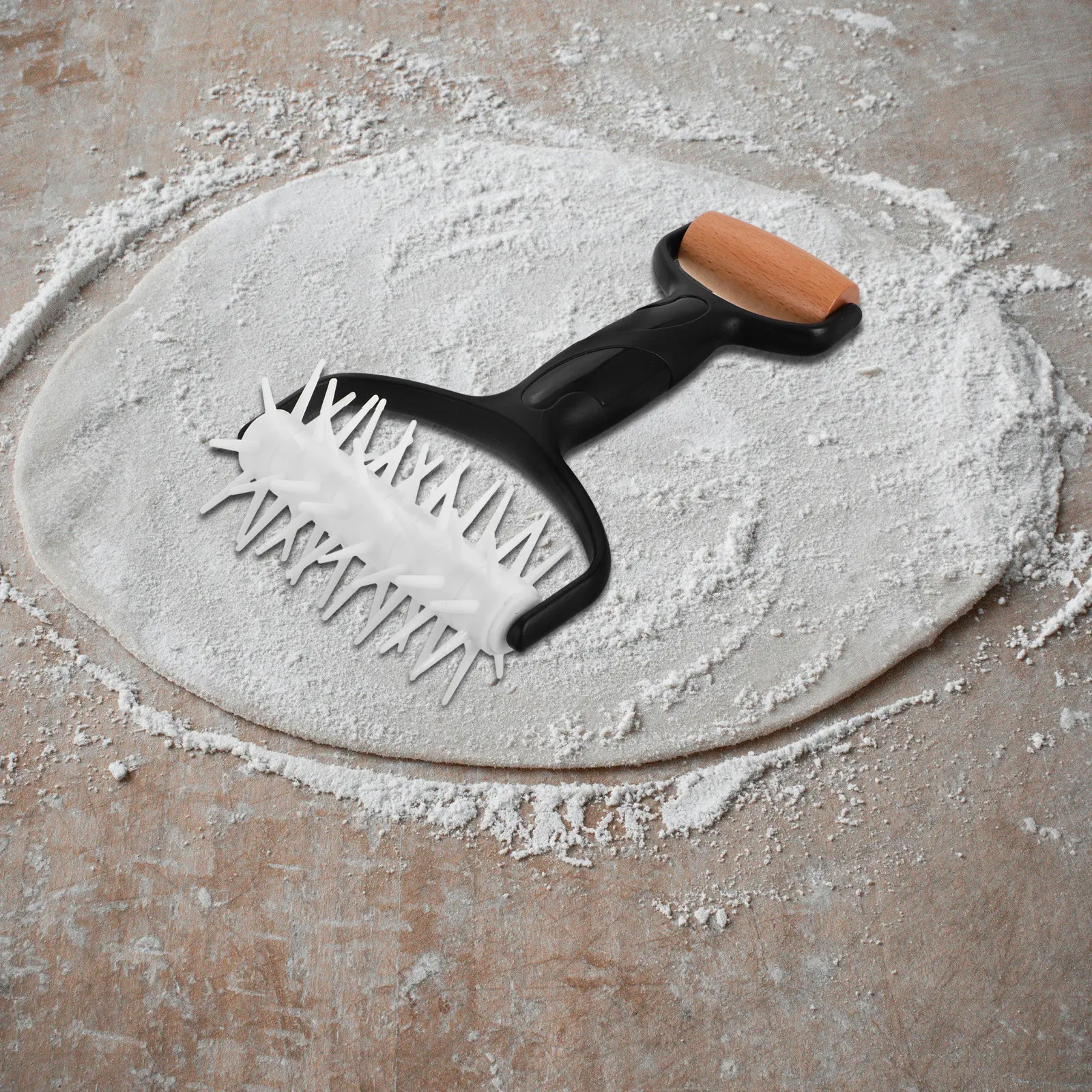 Pizza Stone Baking - Rouleau à pâte multifonctionnel 2-en-1 pour