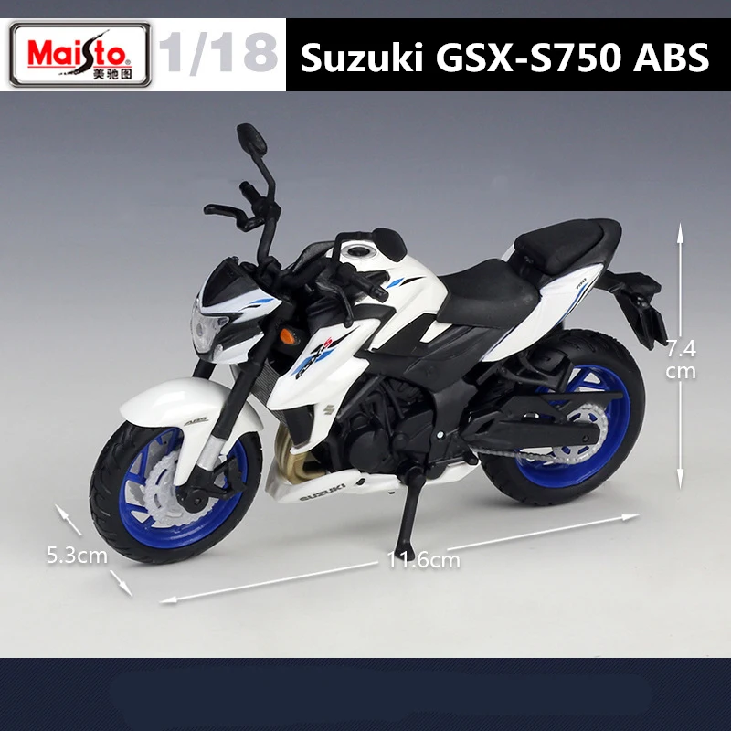 Maisto 1:18 Suzuki GSX-S750 ABS Alloy Race Motorcycle Model Simulation Diecast Metal Street Motorcycle Model Childrens Toys Gift