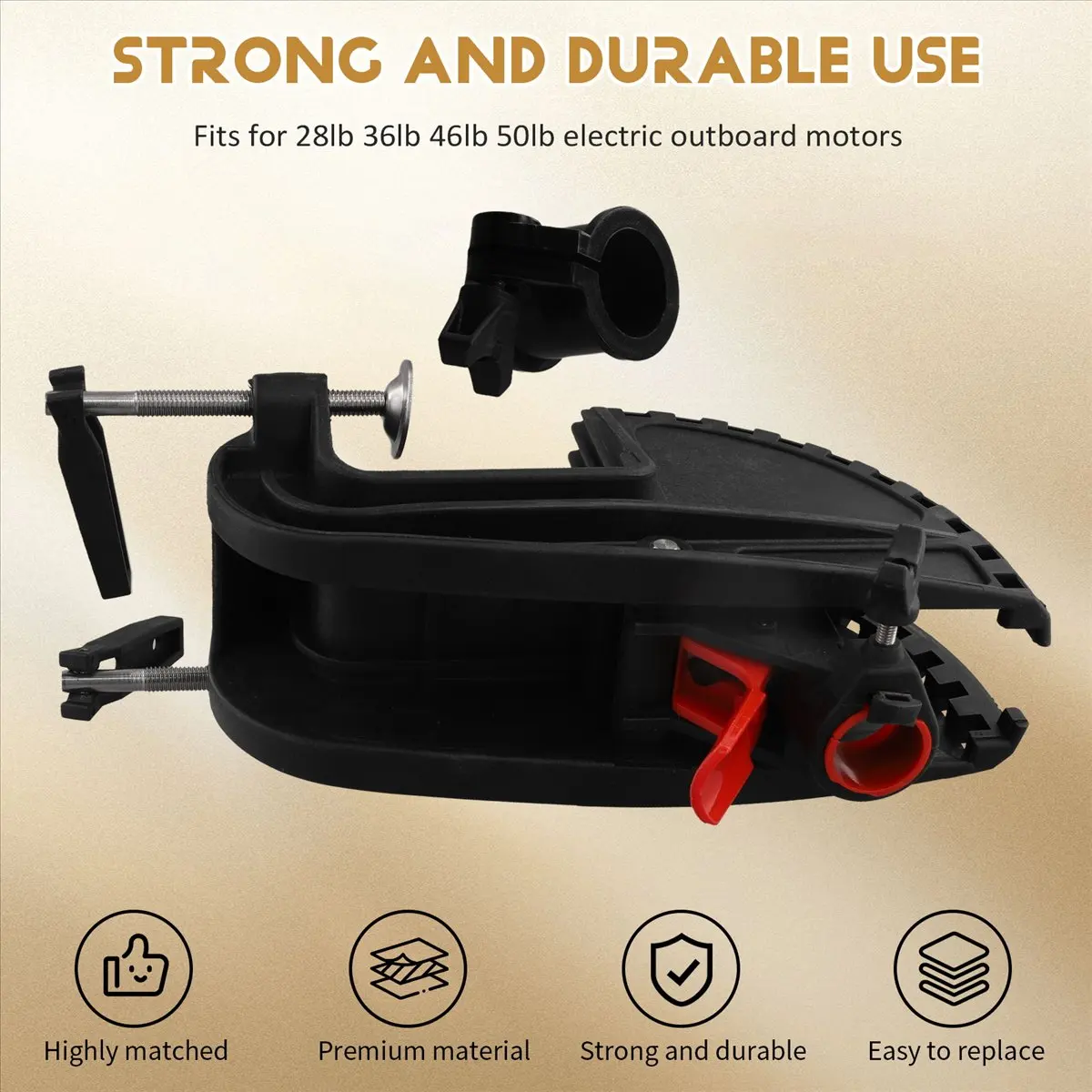 [MEGAL SALE]Electric Outboard Motor Bracket Hinge Kit Fishing Finder Mount Fits for 28lb 36lb 46lb 50lb Electric Outboard Motors