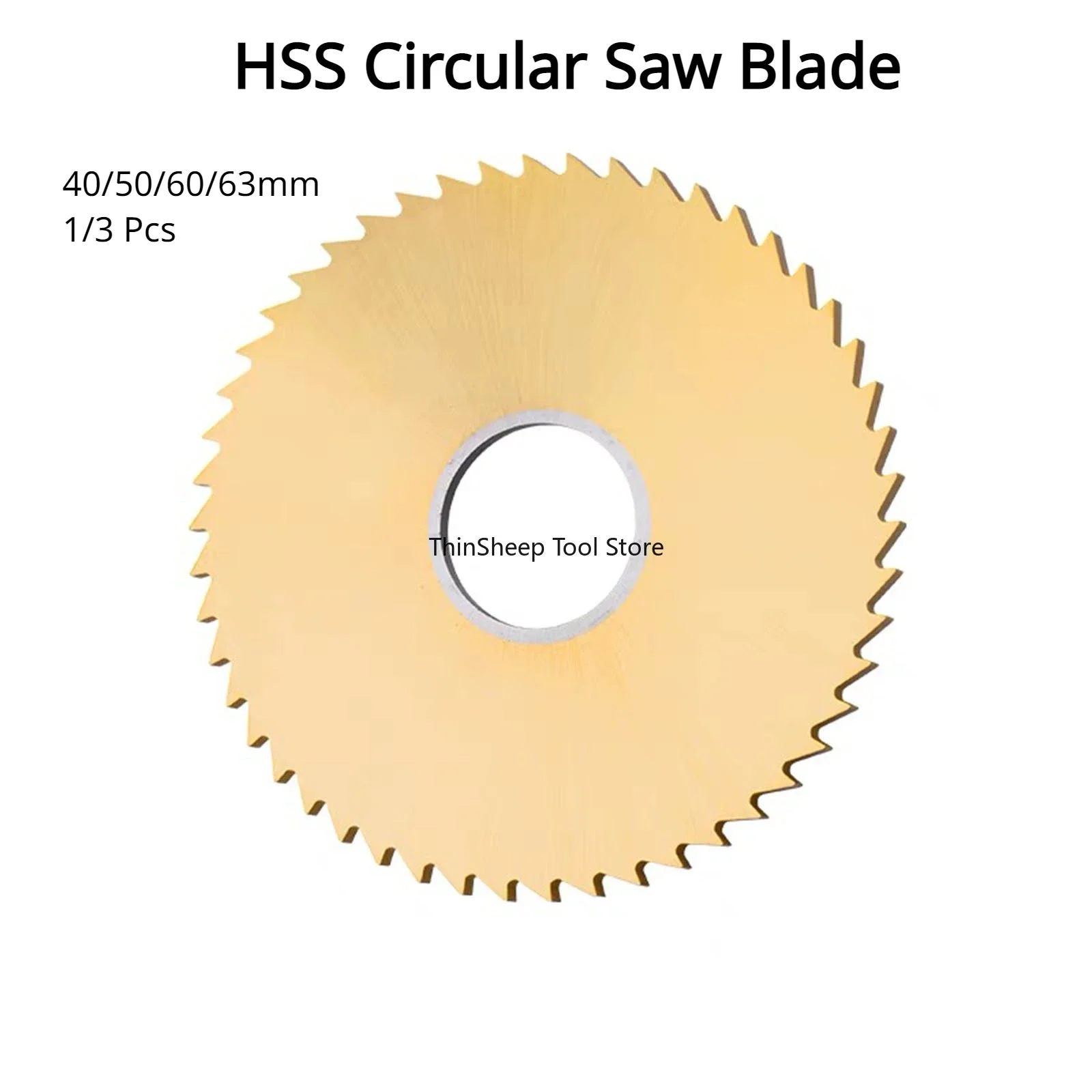 HSS Circular titânio revestido Saw Blade Disc, Mini fresa, aço inoxidável, Groove Processing, 40mm, 50mm, 60mm, 63mm, 1 Pc, 3Pcs