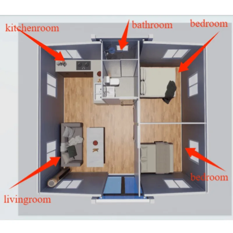 36㎡ Container House Modular Expandable Container House 54㎡ Foldable Prefabricated Kitchen Home Modern Design Villas Offices