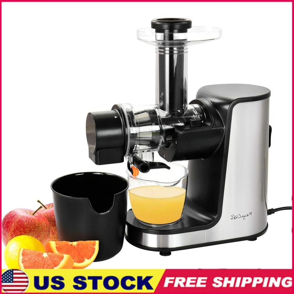 

Masticating Slow Juicer Extractor Cold Press Machine with Reverse Function Quiet Motor Easy Assembly Dishwasher Safe Parts