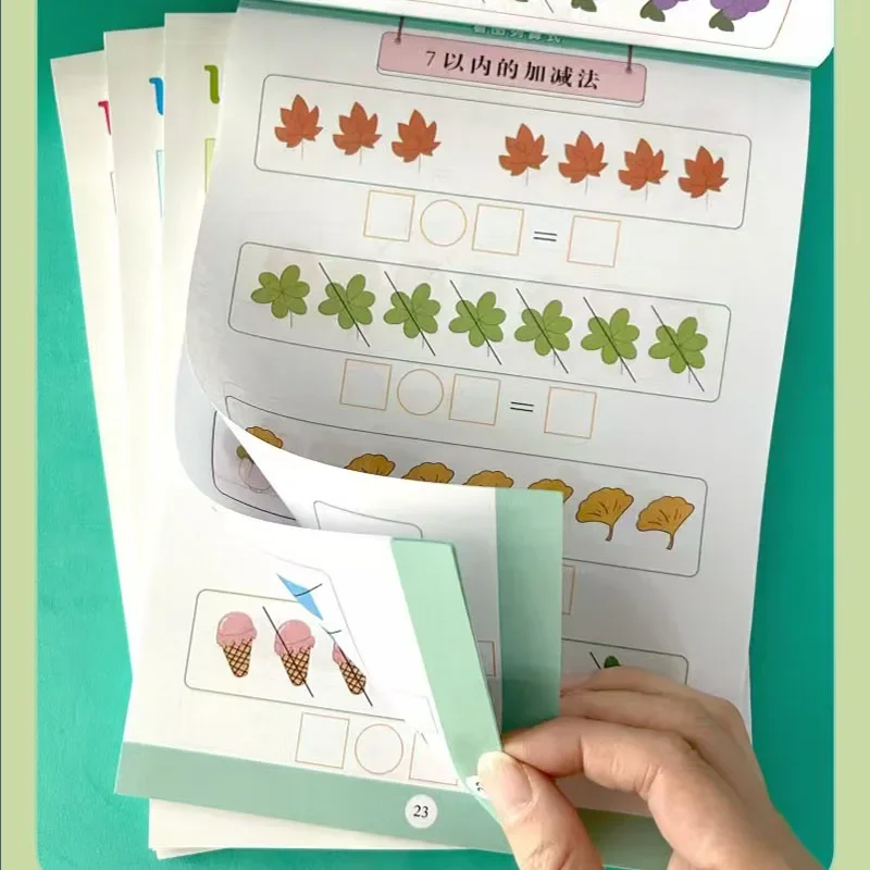 64 Pages Children Addition and Subtraction Book Learning Mathematics Textbook Handwritten Arithmetic Exercise Books for Kid 2-5