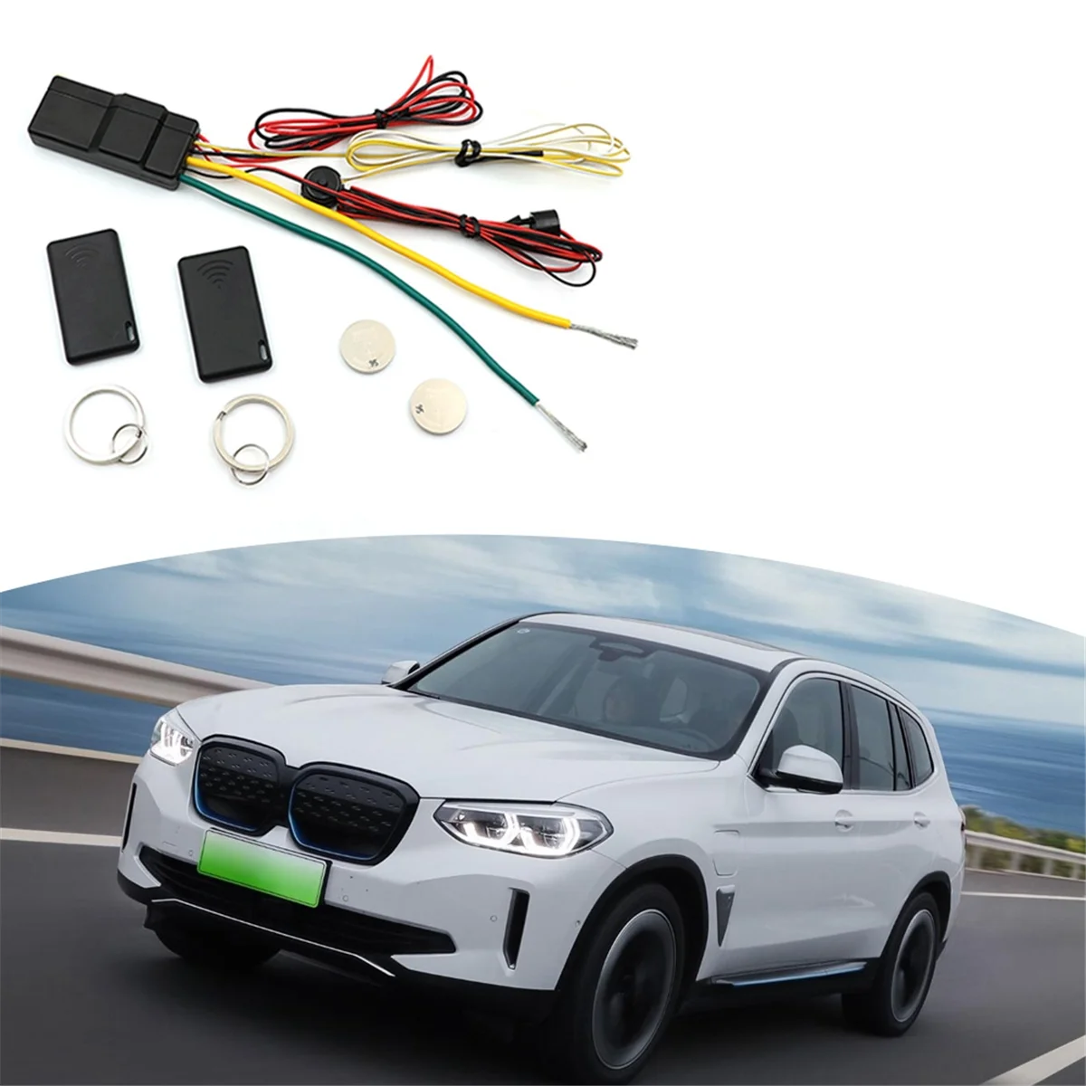 B03B-Universal 12V Auto Intelligente Blocco Segreto Dispositivo Antifurto 2.4GHz RFID Auto Immobilizzatore Blocco Motore Intelligente