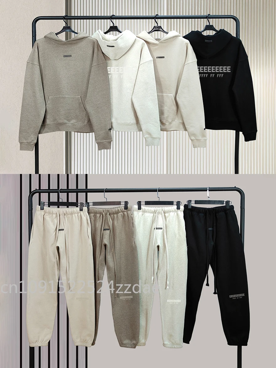 

FW25 Fashion Design Men's Sets Metallic Texture Letter Logo Hoodies Sets Designer Brand Couple Loose Cotton Sweatpants Sets