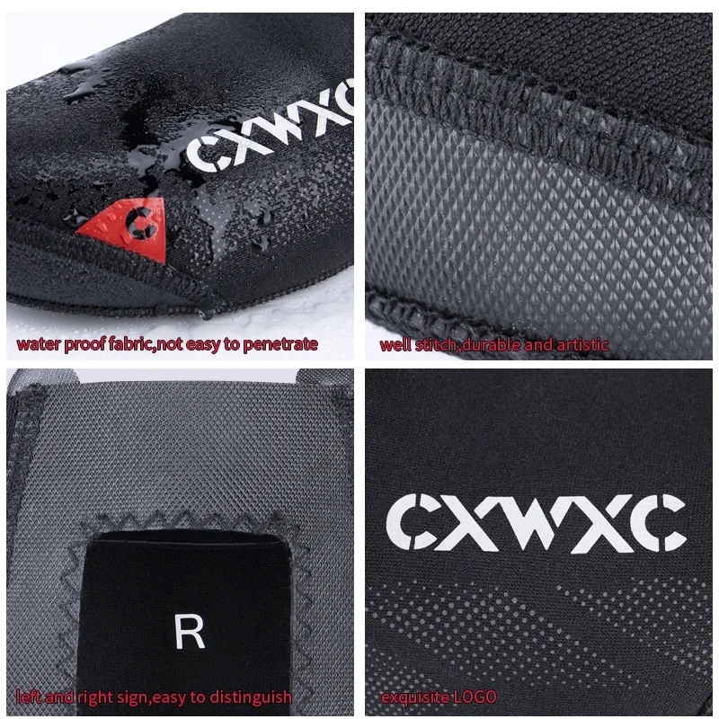 CXWXC Road Bike Shoe Covers Windproof Toe Cover Cycling Overshoes Neoprene Waterproof  Protector Booties for Racing and Safty