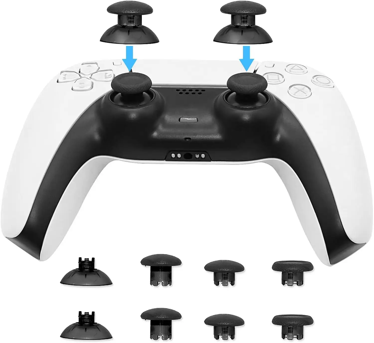 8PCS Thumbsticks for PS4/PS5/PS5 Edge Controllers - Swap Thumb Sticks Joysticks Replacement for Xbox One/Xbox One X Series Contr