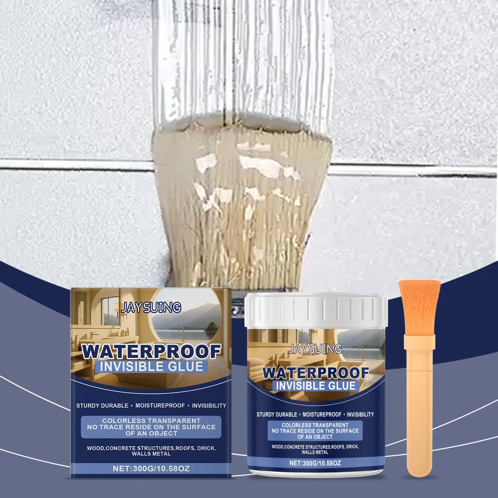 

Transparent Waterproof Adhesive Glue - Fast Drying, High & Low Temp Resistant for Tiles, Walls, Roof, Metal