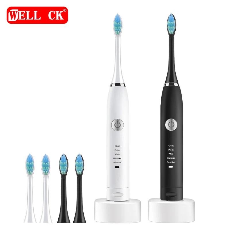 Home Students Adult Ultrasonic USB Base Charging Couple Smart Electric Toothbrush 5 Modes Soft Far Travel Gifts