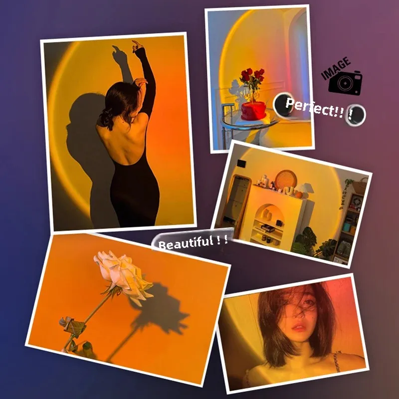 RGB الفيديو الضوئي LED ضوء الشمس قوس قزح الإسقاط التصميم المغناطيسي للتصوير الفوتوغرافي الإضاءة الذاتية استوديو الصور لايف TikTok ملء مصباح