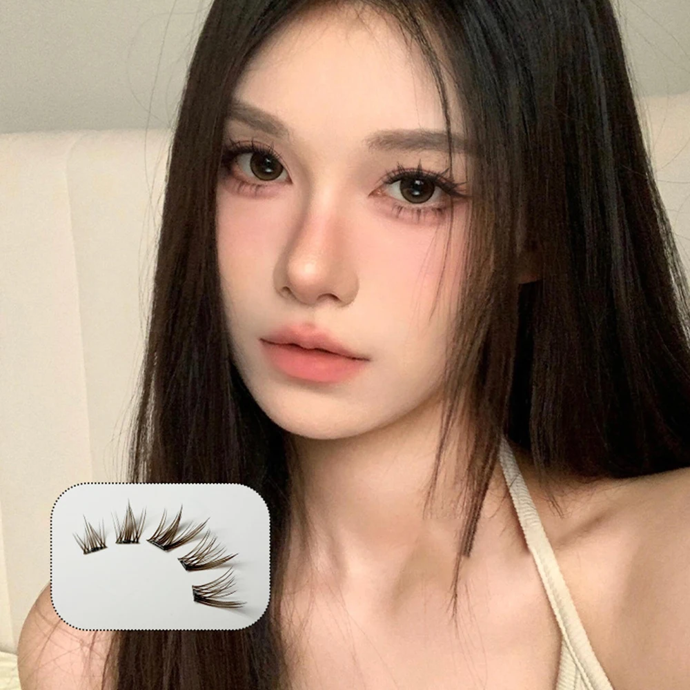 جديد الثعلب العين تأثير الذاتي لاصق العنقودية جلدة اضغط على لا حاجة الغراء مجزأة الرموش الطبيعية نظرة لينة رقيق مانغا جلدة