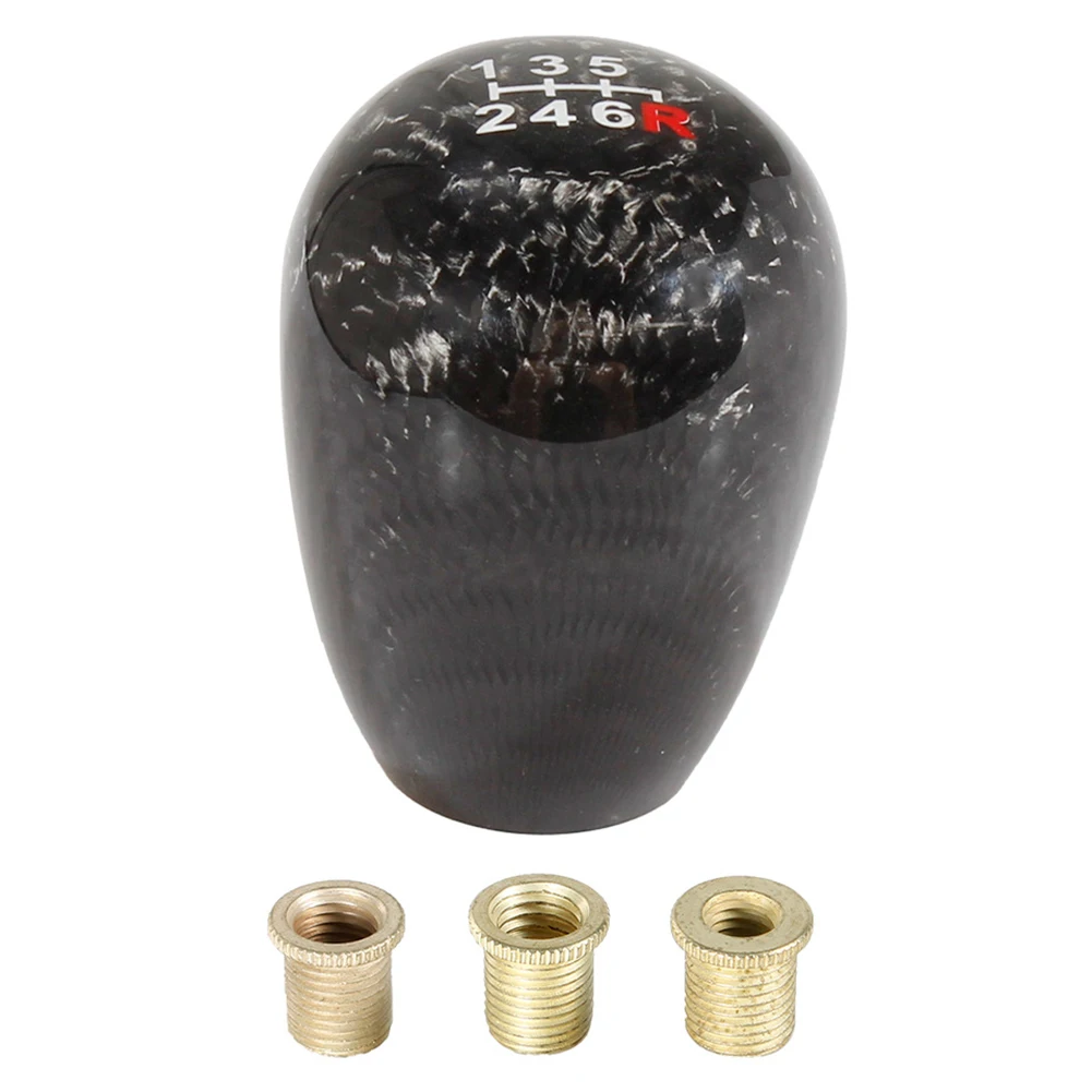 Black Carbon Fiber Aluminum Manual Gear For Shift Knob 5 6 M8 For M10 Thread Fitment For Car Truck Interior Accessories Replacem