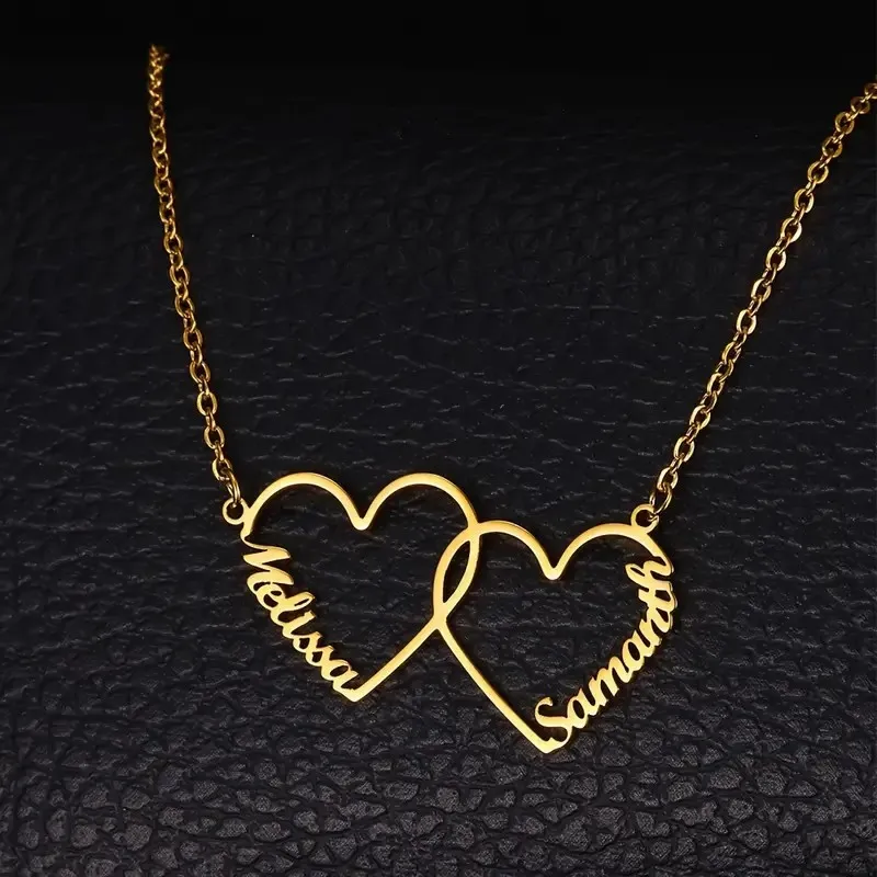

DOREMI Personalized Gift Jewelry Multi Names Family Friendship Customized Names Heart Pendant Necklace