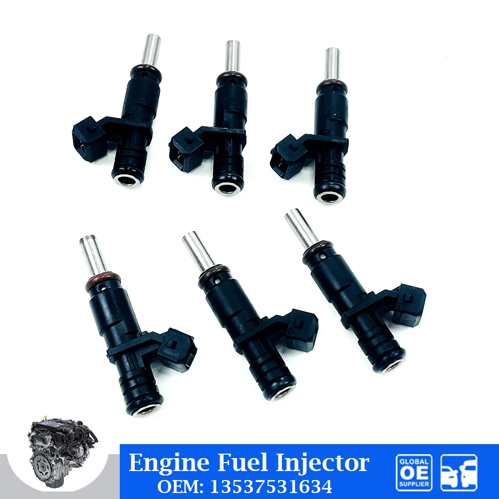 

6 Pcs/Set Engine Fuel Injector For BMW X3 X5 Z4 328i 128i 528i 525i 530i 325i 330i N52 3.0L Auto Car Accessories OE 13537531634