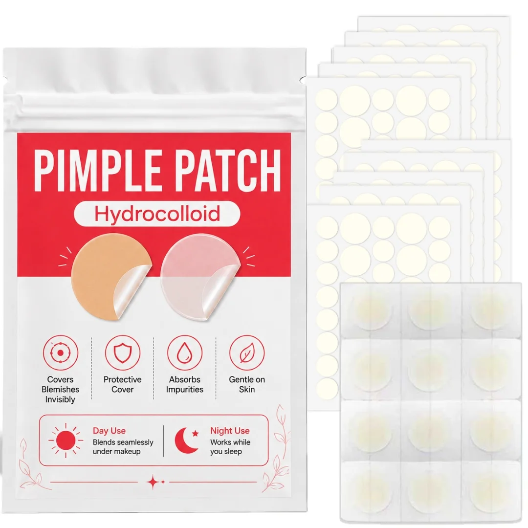 372Pcs Hydrocolloid Facial Patches, Yellow & Clear Blemish Cover Stickers, Gentle Invisible Skin Care, Day & Night Use