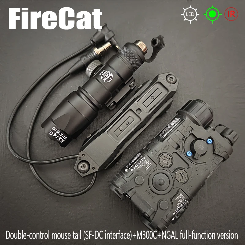 Airsoft Nylon L3 NGAL Green/ Red laser M600C Tactical Flashlight Scout Light Dual Control Pressure Switch Set For Hunting