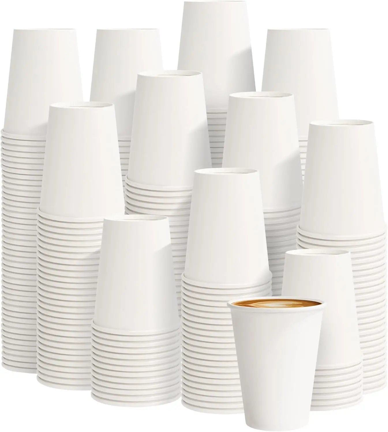 

400 Pack 8 oz Disposable Paper Coffee Cups for Hot Drinks, White