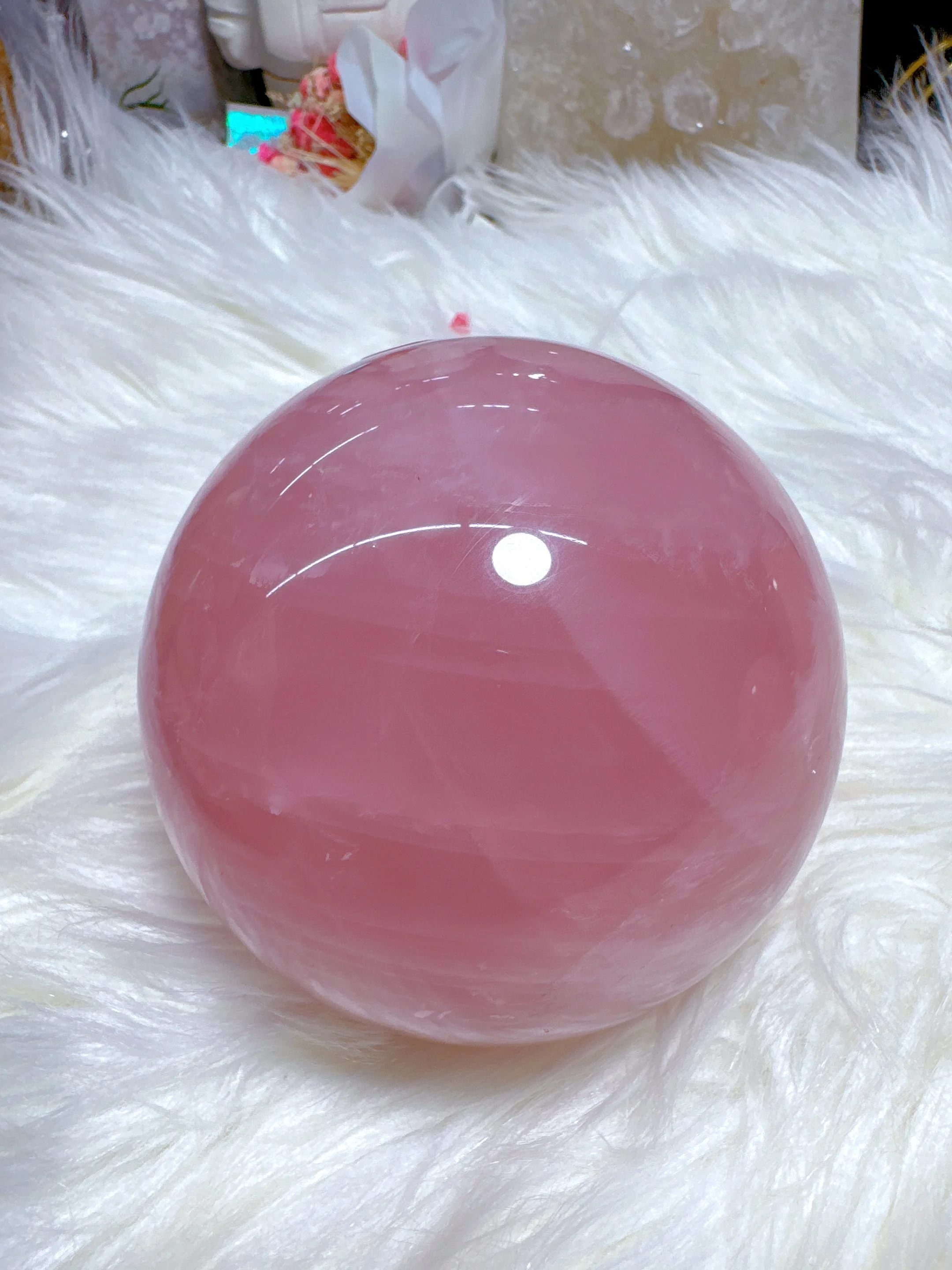 Natural Pink Crystal Ball Rose Quartz Massage Ball Polished Exquisite Room Decoration Pink Crystal Ball Souvenir Gift