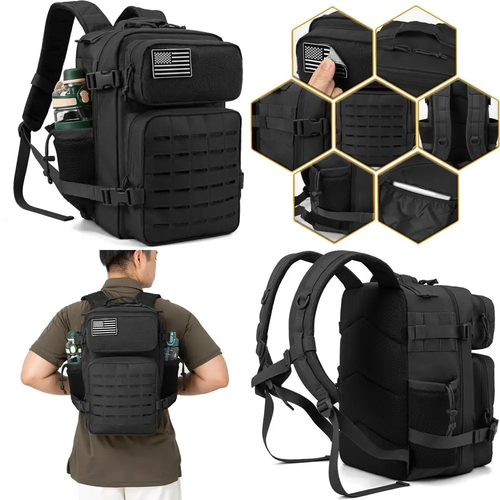 

Трехдневный тактический рюкзак военного класса с объемом 25 л/45 л, системой MOLLE и держателем для бутылок для походов и активного отдыха