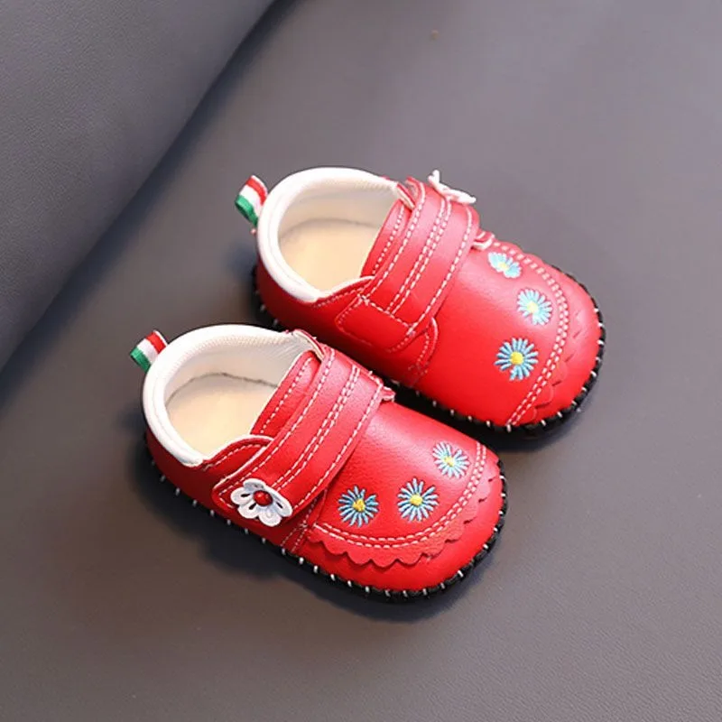 

Infant Pre Walker Shoes 2026 Spring Autumn Floral Embroidery Soft Sole Cotton Baby Girls Step In Loafers Toddler First Walkers​