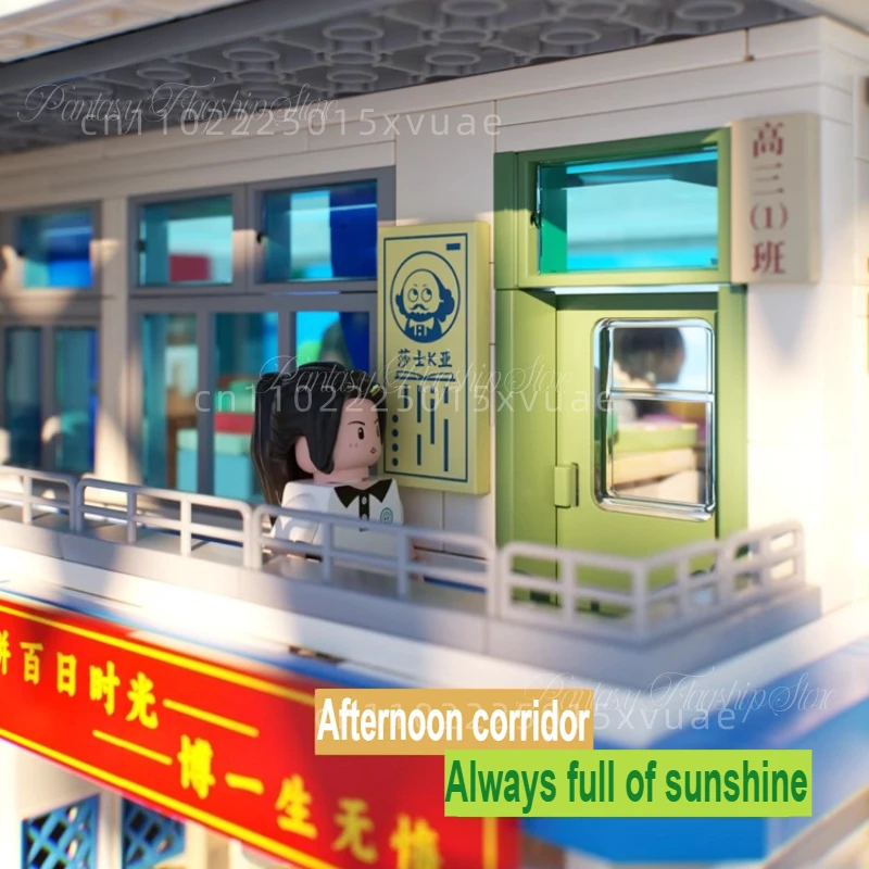 Nowe klocki konstrukcyjne w stylu lat 80. i 90., duże kolekcje, retro widok ulicy, model do składania, zabawki, dekoracja na biurko, prezenty dla dzieci.