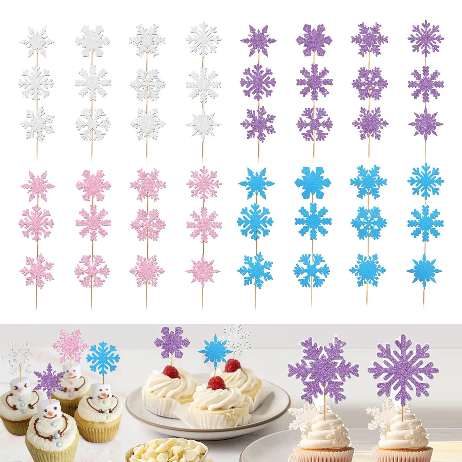 48-teilige Cupcake-Topper für Weihnachten, Kuchendeckel, Cupcake-Picks zum Jahrestag