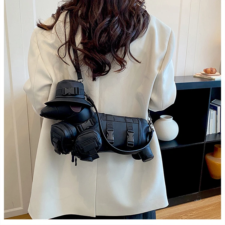 2026 Novelty 3D Dachshund Shaped Bag for Women with Mini Hat Buckle Design Cartoon Crossbody Streetwear Fashion Shoulder Purse