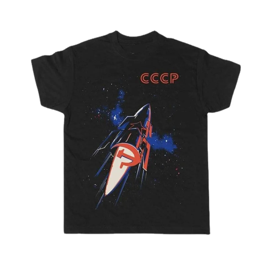 CCCP russia Soviet Union Original Space Race Poster T-Shirt. Summer Cotton Short Sleeve O-Neck Mens T Shirt New S-3XL