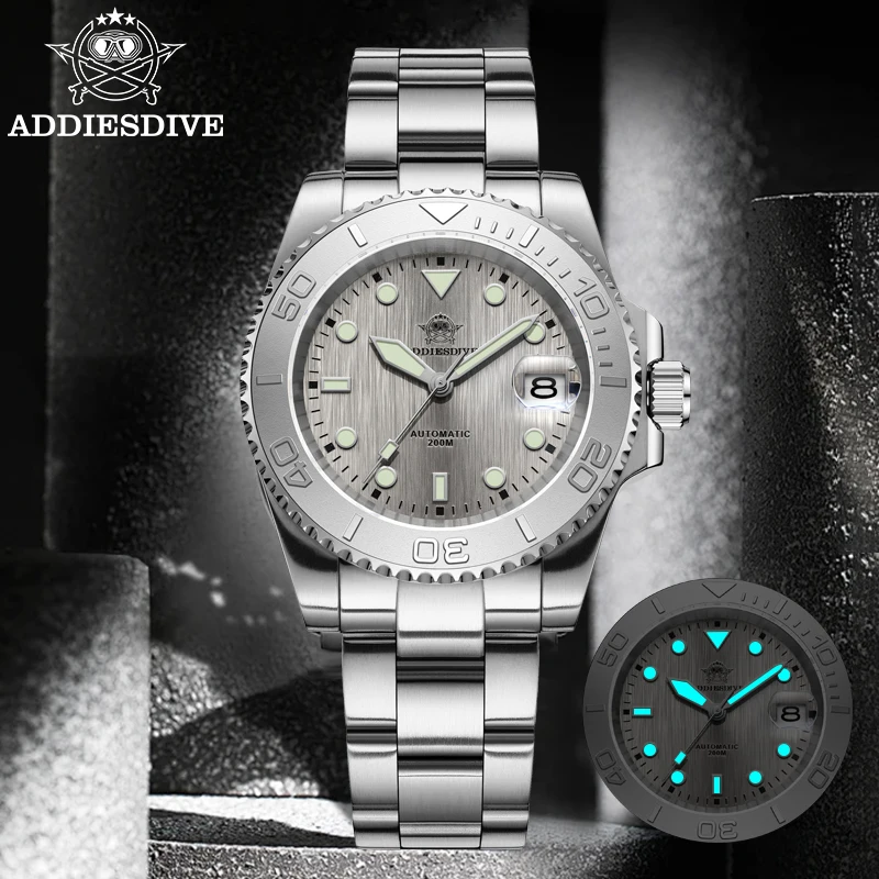  ADDIESDIVE Classics Diver Watch Sapphire Glass 20Bar Waterproof BGW9 Luminous Stainless Automatic Watches for Men New AD2087
